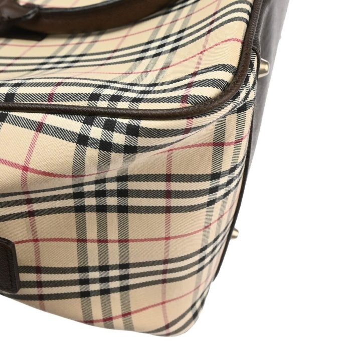 BURBERRY Beige Brown Check 2way Handbag - Image 6