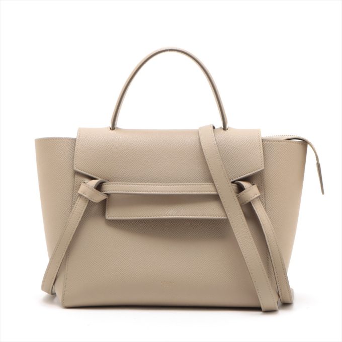 CELINE Beige Leather Micro Belt Bag Handbag