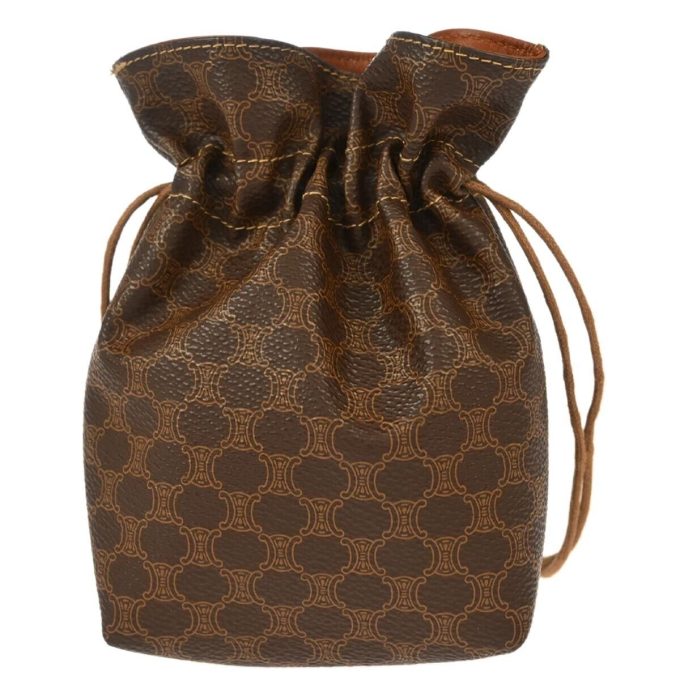 CELINE Brown Macadam Drawstring Pouch Bag M12 - 115410 - Image 2