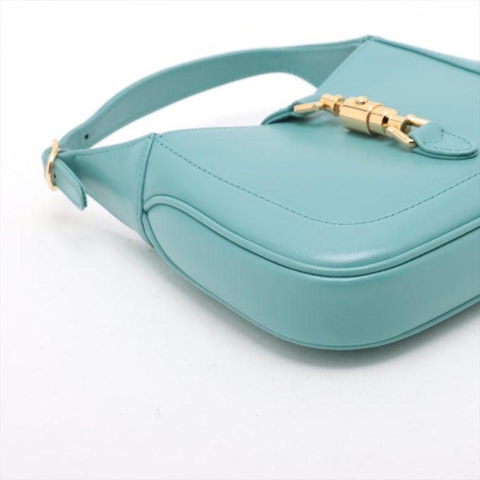 GUCCI Jackie 1961 Leather Shoulder Bag Blue 637091 - Image 4