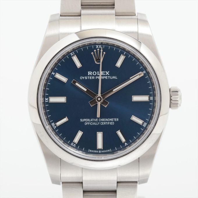 Rolex Oyster Perpetual 124200 SS AT Blue-Face 1 Extra Link