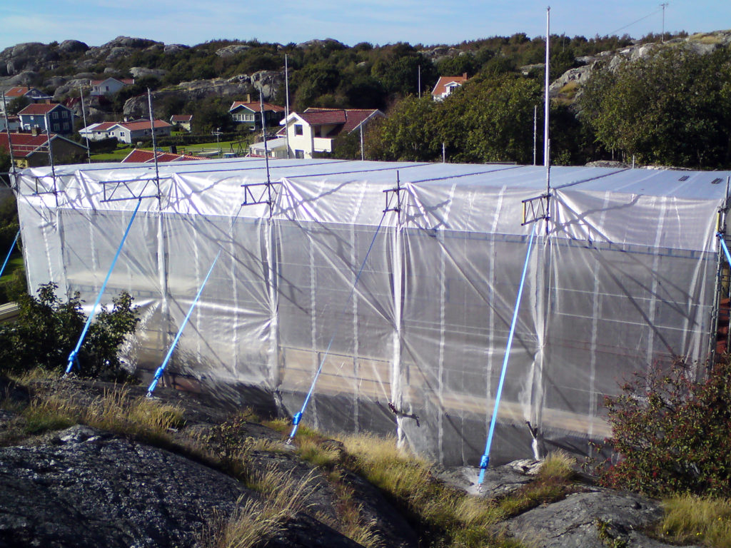 Väderskydd för ett stort byggprojekt i Göteborg