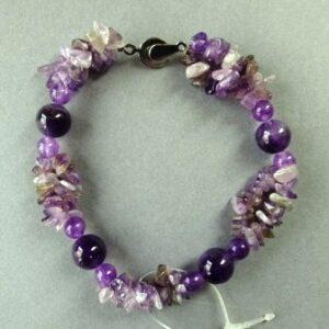 Armband uit amethyst splitparels en ronde parels