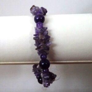 Armband uit amethyst splitparels en ronde parels