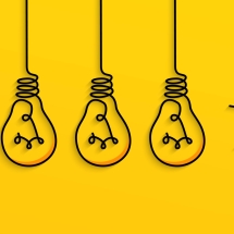 Creative idea concept with light bulb on yellow background