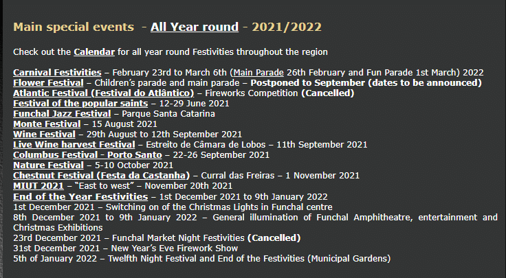 Festivaler Madeira