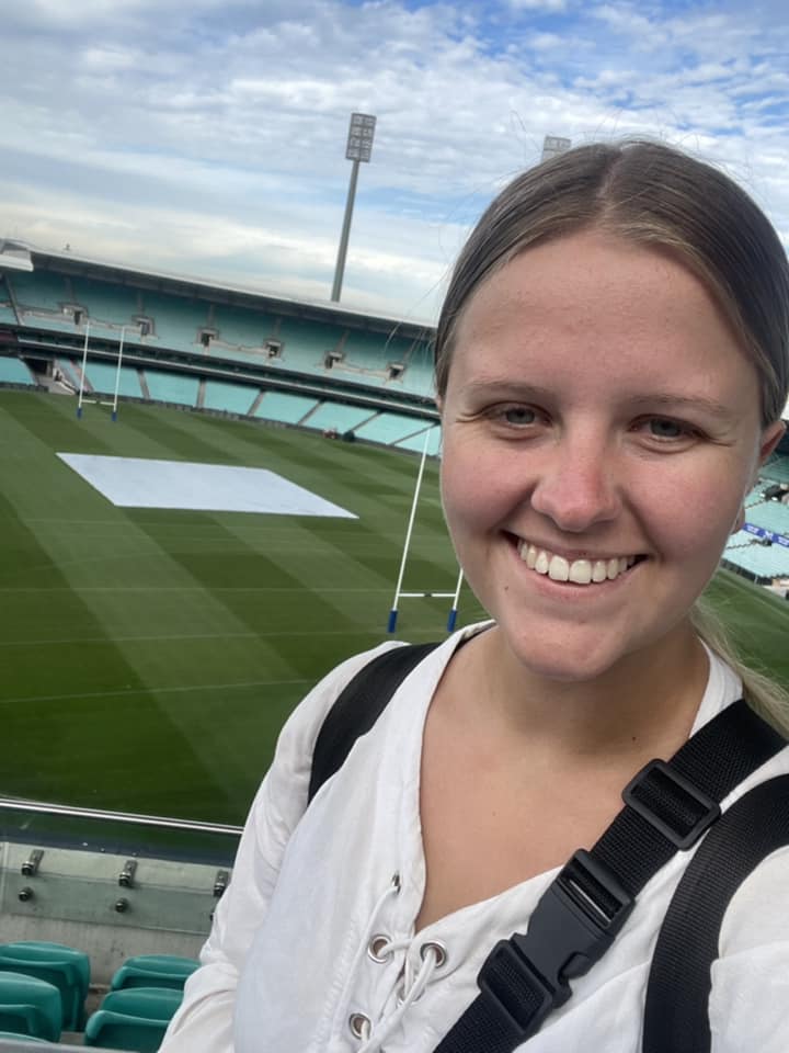 Vandretur i Sydney. Sydney cricket ground. Selfie foran banen