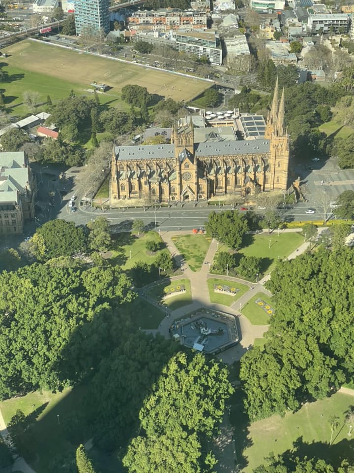 Sydney Tower. Udsigt mod Sct. Marys