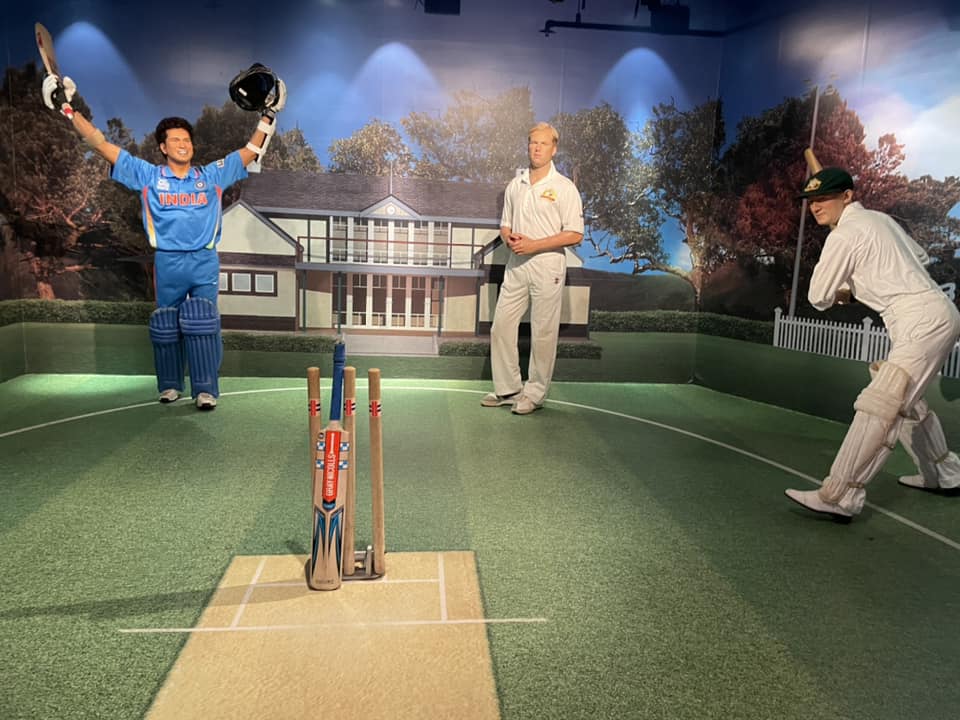 Madame Tussauds. Voksfigur af famous cricket player.
