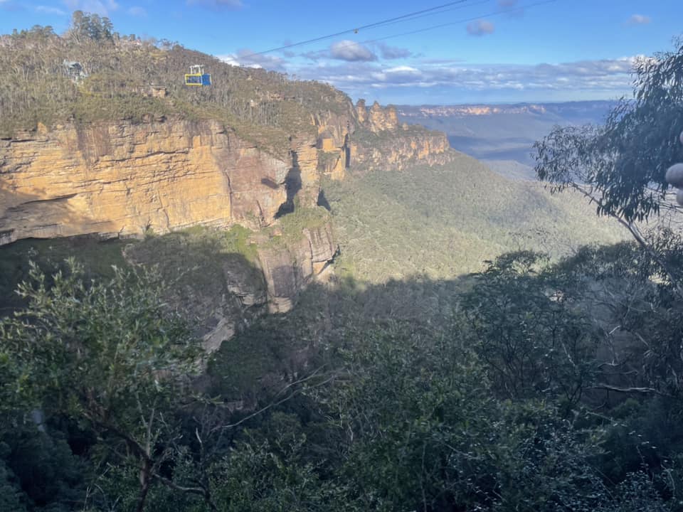 Sydney Blue Mountains. Lyset på klipperne når de rammes af sollyset