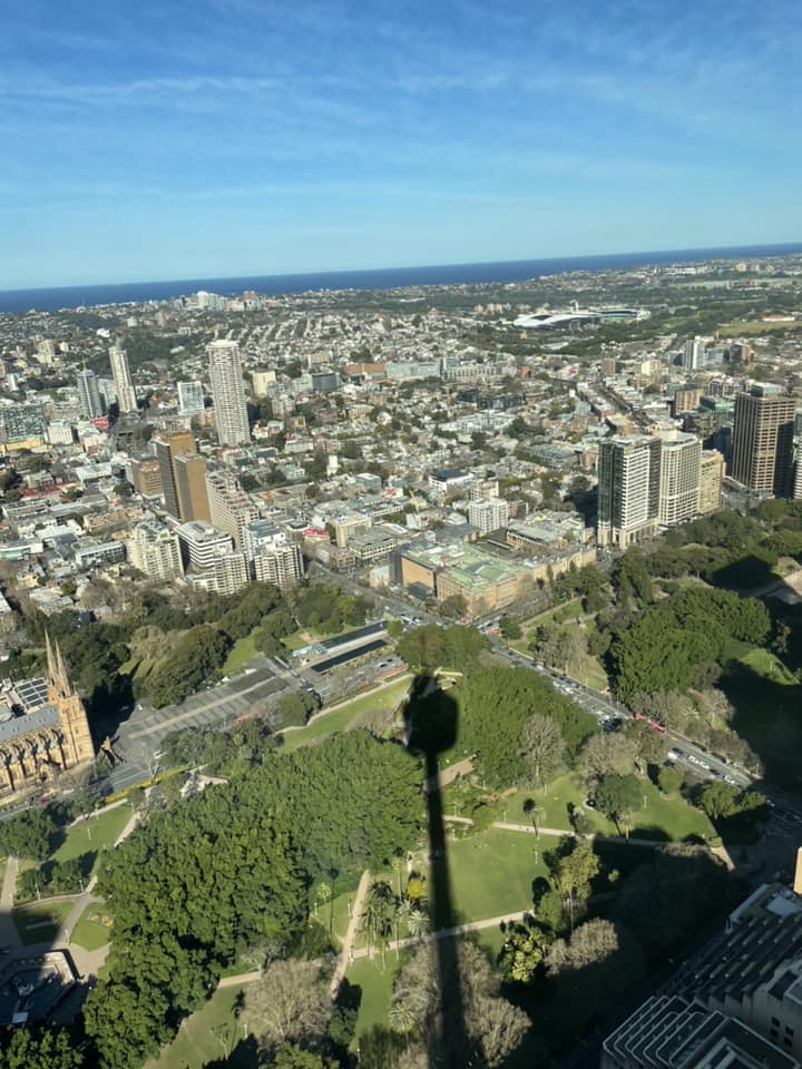 Restauranten i Sydney Tower. Vild udsigt over byen.
