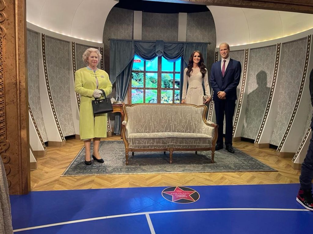 Madame Tussauds. Voksfigur af Queen Elisabeth, prince Philip.