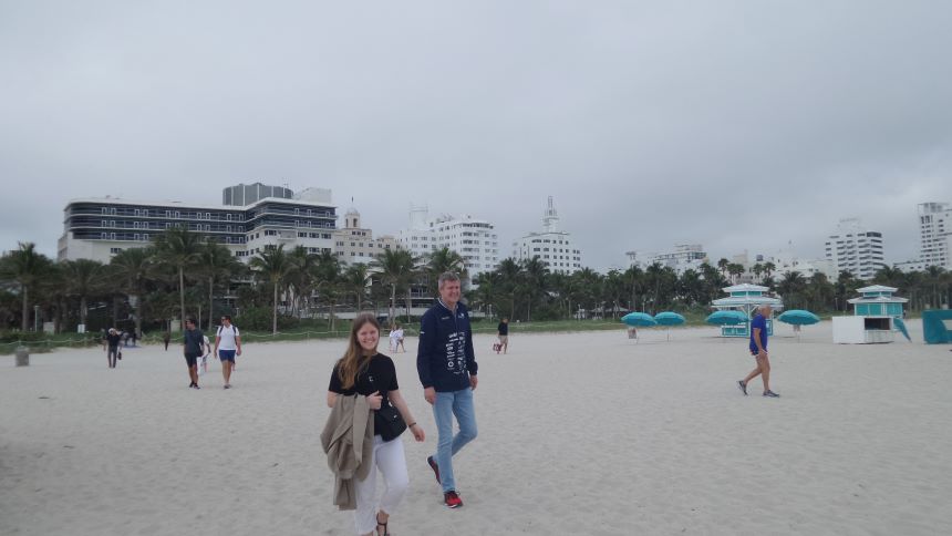 Florida. Søren og Kathrine på Miami Beach