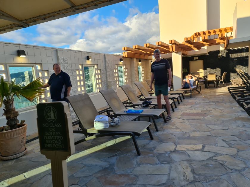 Tagterrassen på Hawaii Imperial Resort.