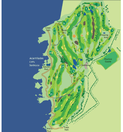 Tegnet kort over  Buenavista Golf Tenerife