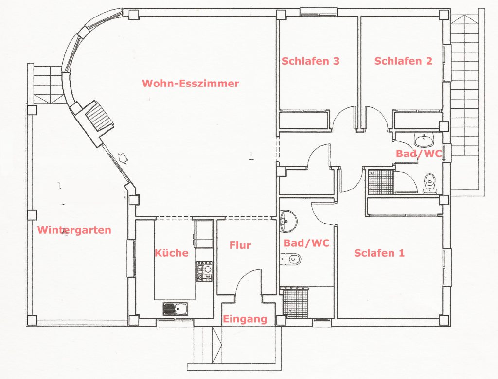 Grundriss des Erdgeschoß