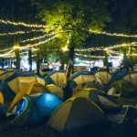 festival camping at night stay warm