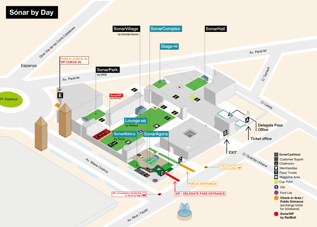 Sónar Festival Barcelona festival site map