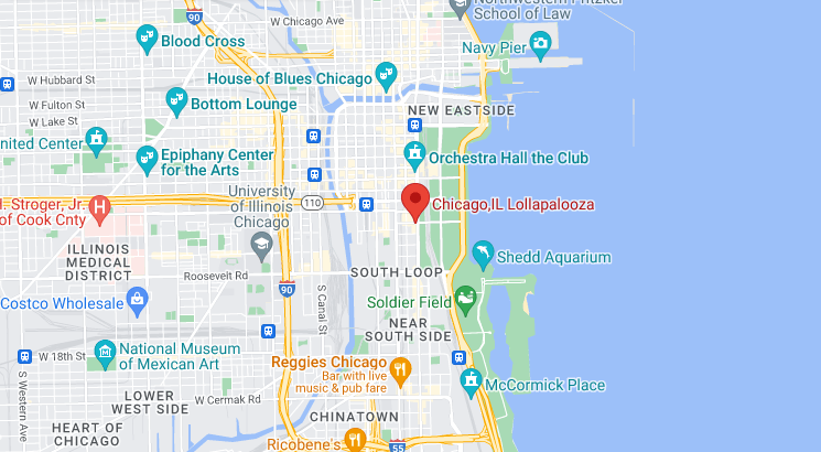 Lollapalooza Chicago location maps