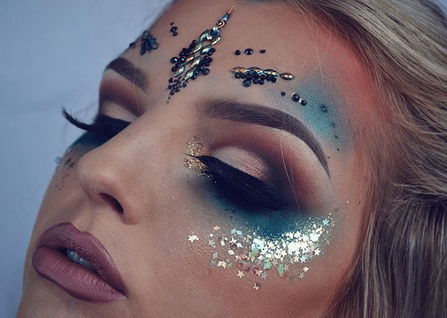 glitter festival makeup look