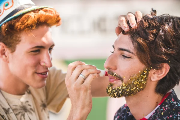 Glitter beards at festival