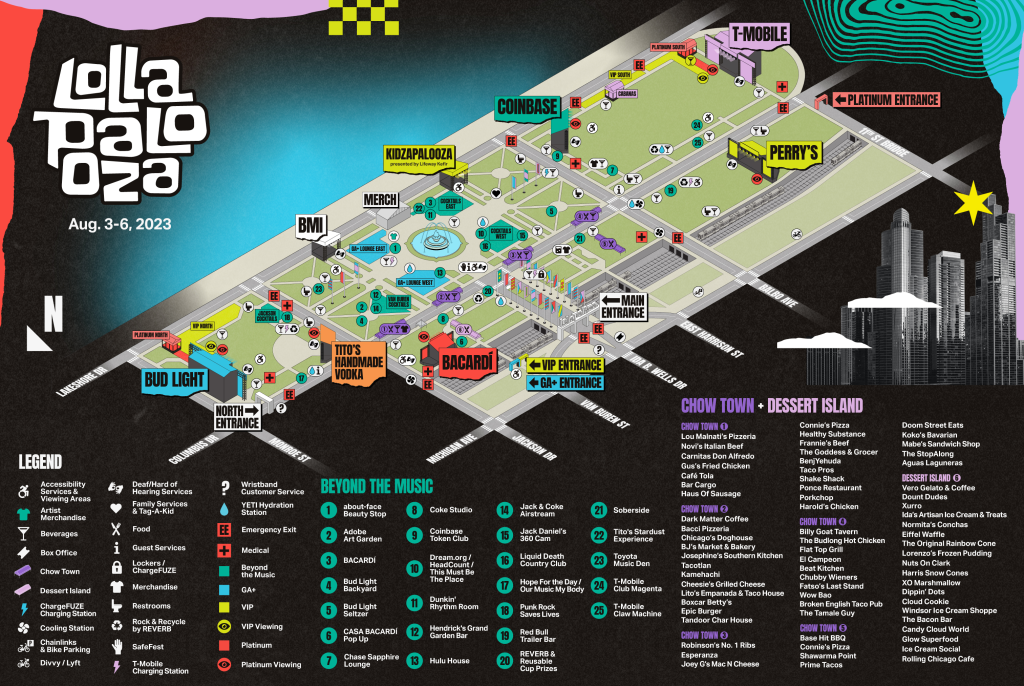 Lollapalooza Festival Map 2023