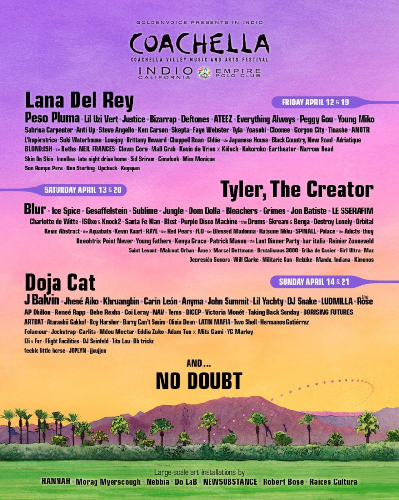 Coachella festival poster lineup 2024