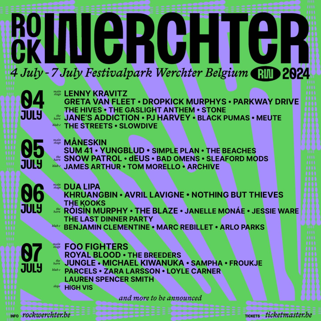 Rock Werchter: Lineup Poster 2024