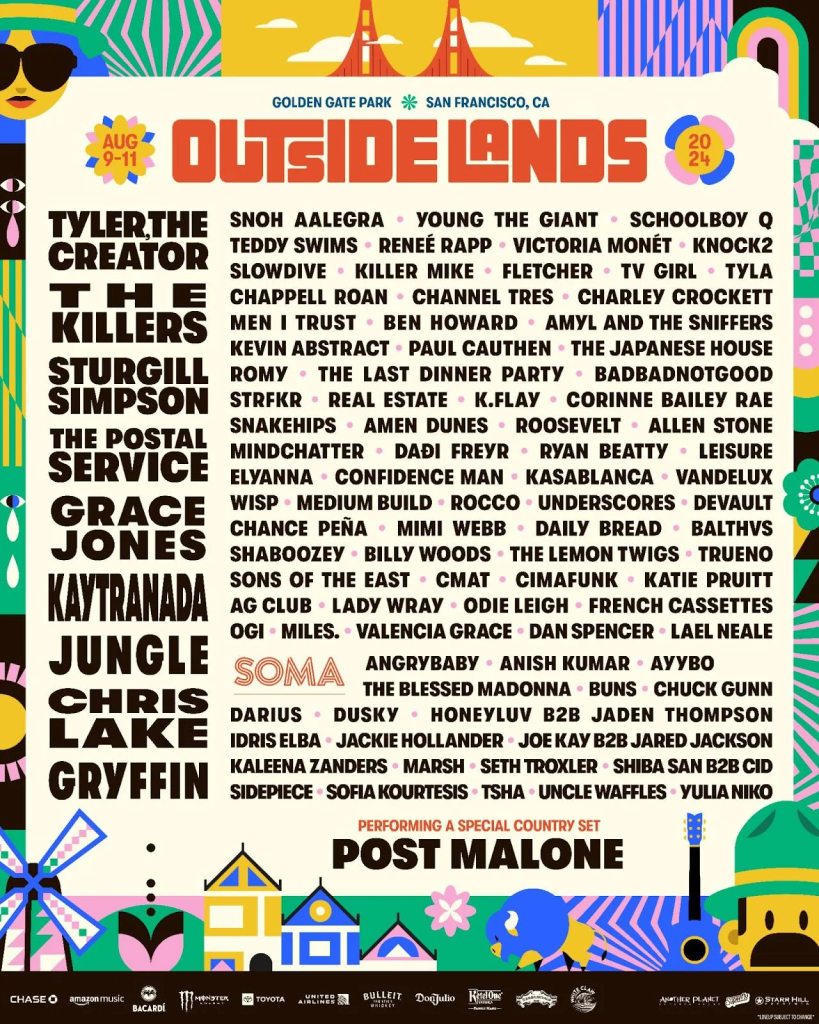 Outside Lands Festival 2024: Lineup Poster