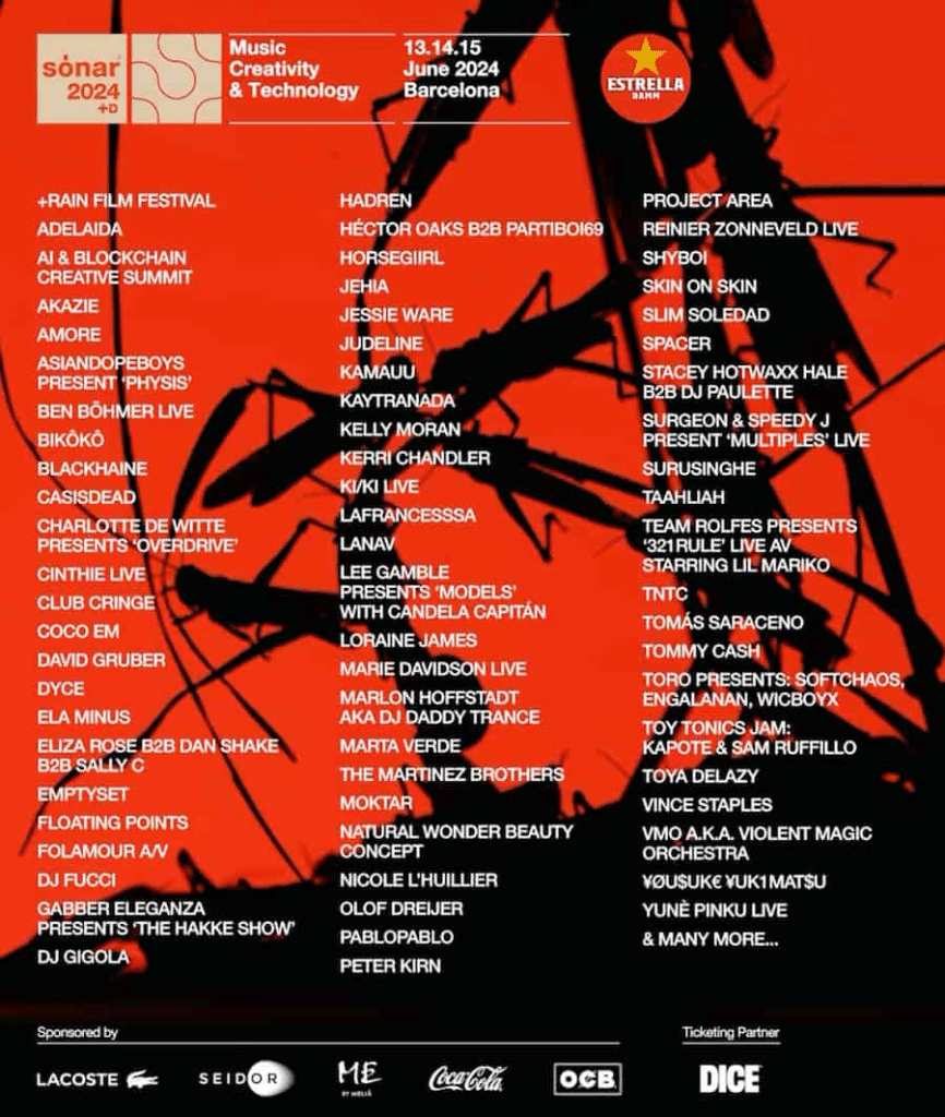 Sónar Festival Lineup: Poster 2024