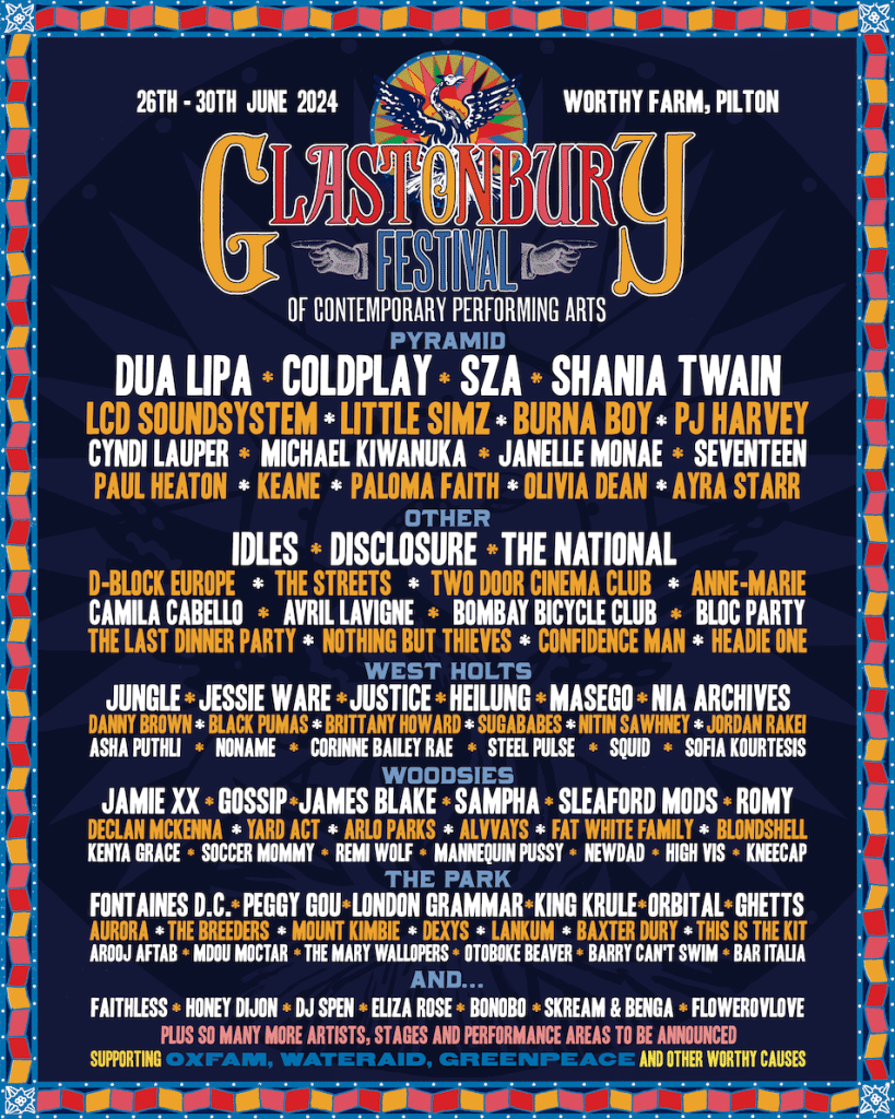 Glastonbury Festival Lineup: 2024
