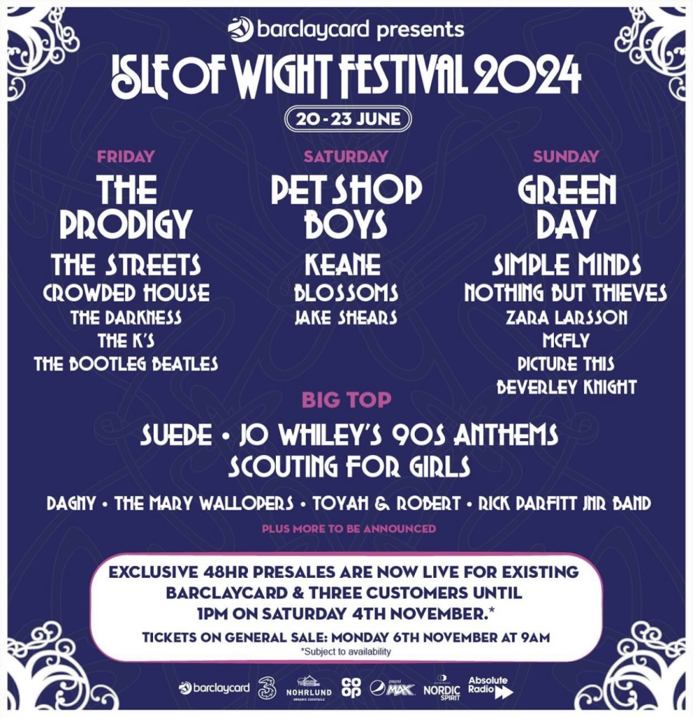Isle of Wight Festival Lineup: Poster 2024