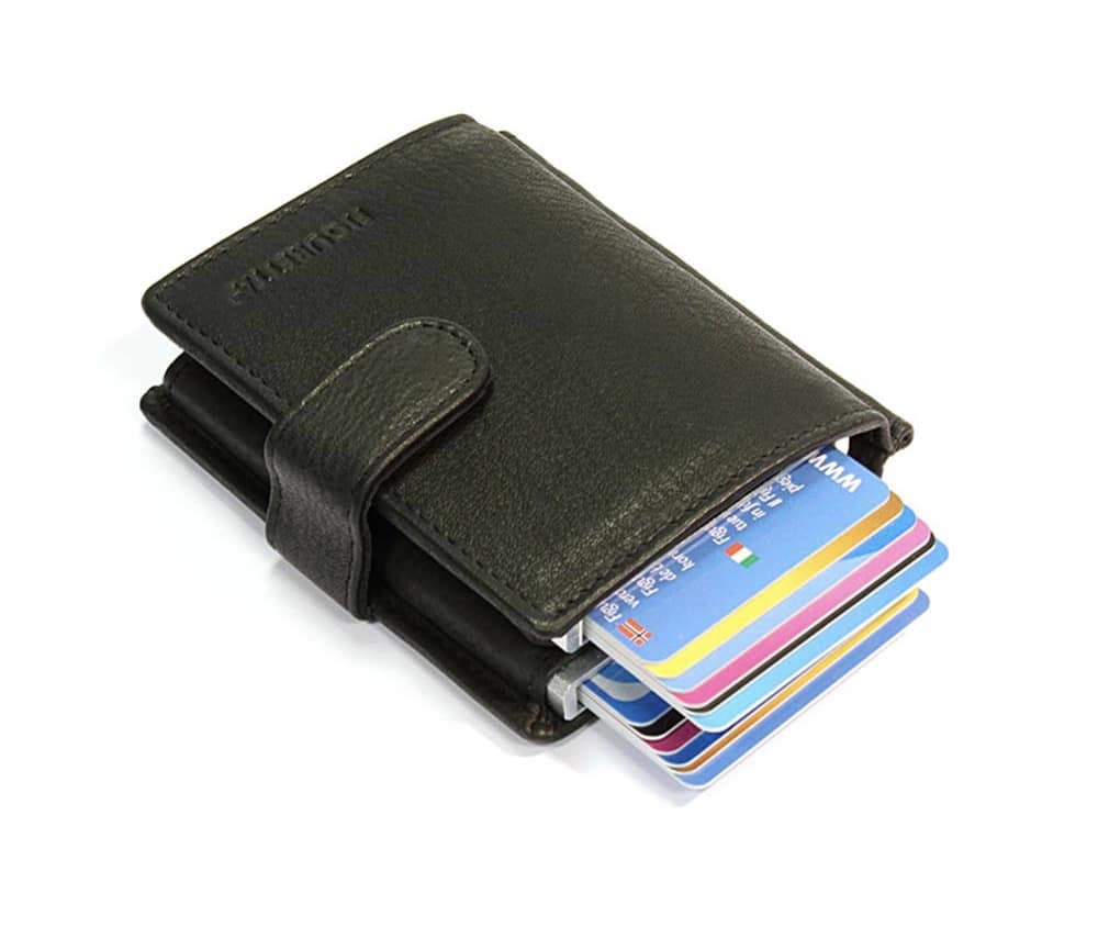 Figuretta Cardprotector Dubbel Leer — Zwart
