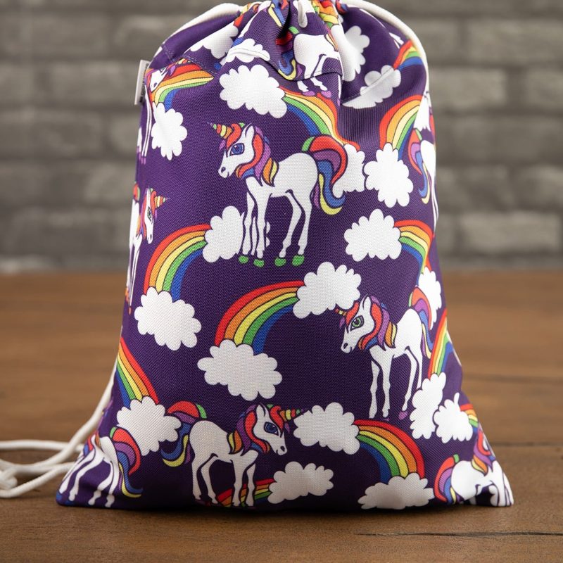 Rainbow unicorns drawstring rugzak