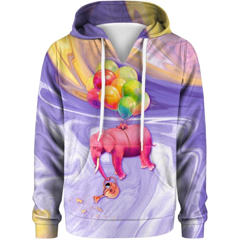 Elephant Balloons Kids Hoodie