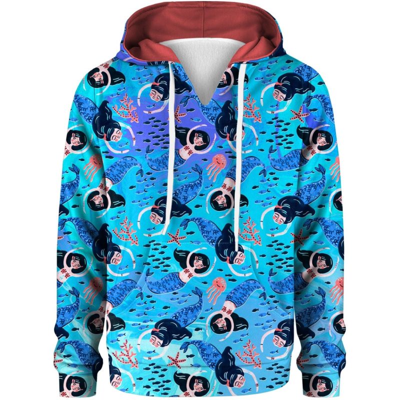 mermaids kids hoodie kangaro