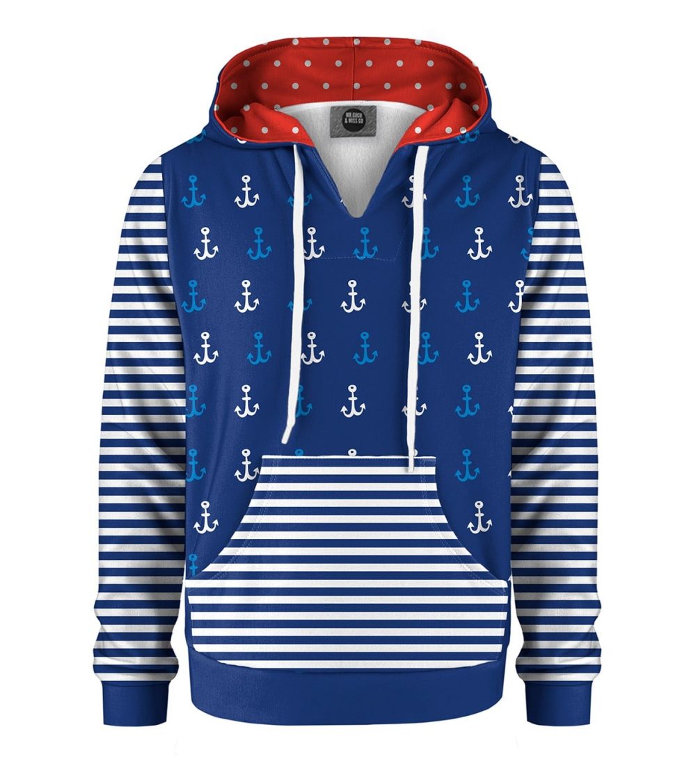 sea pattern kids hoodie kangaro