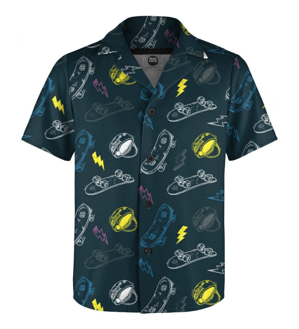 skateboard pattern boys shirt