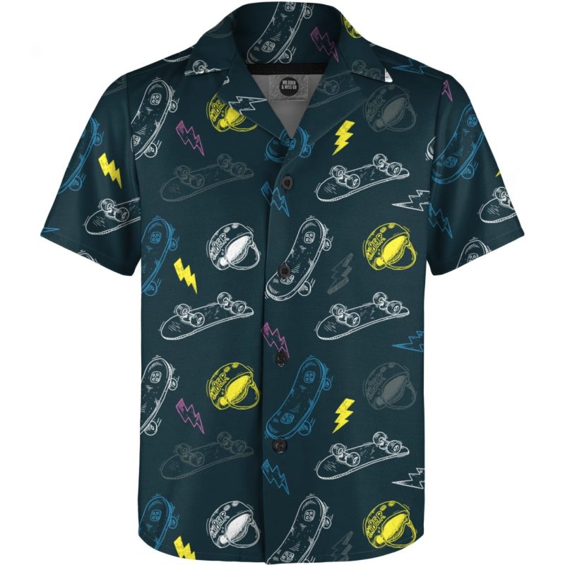 skateboard pattern boys shirt