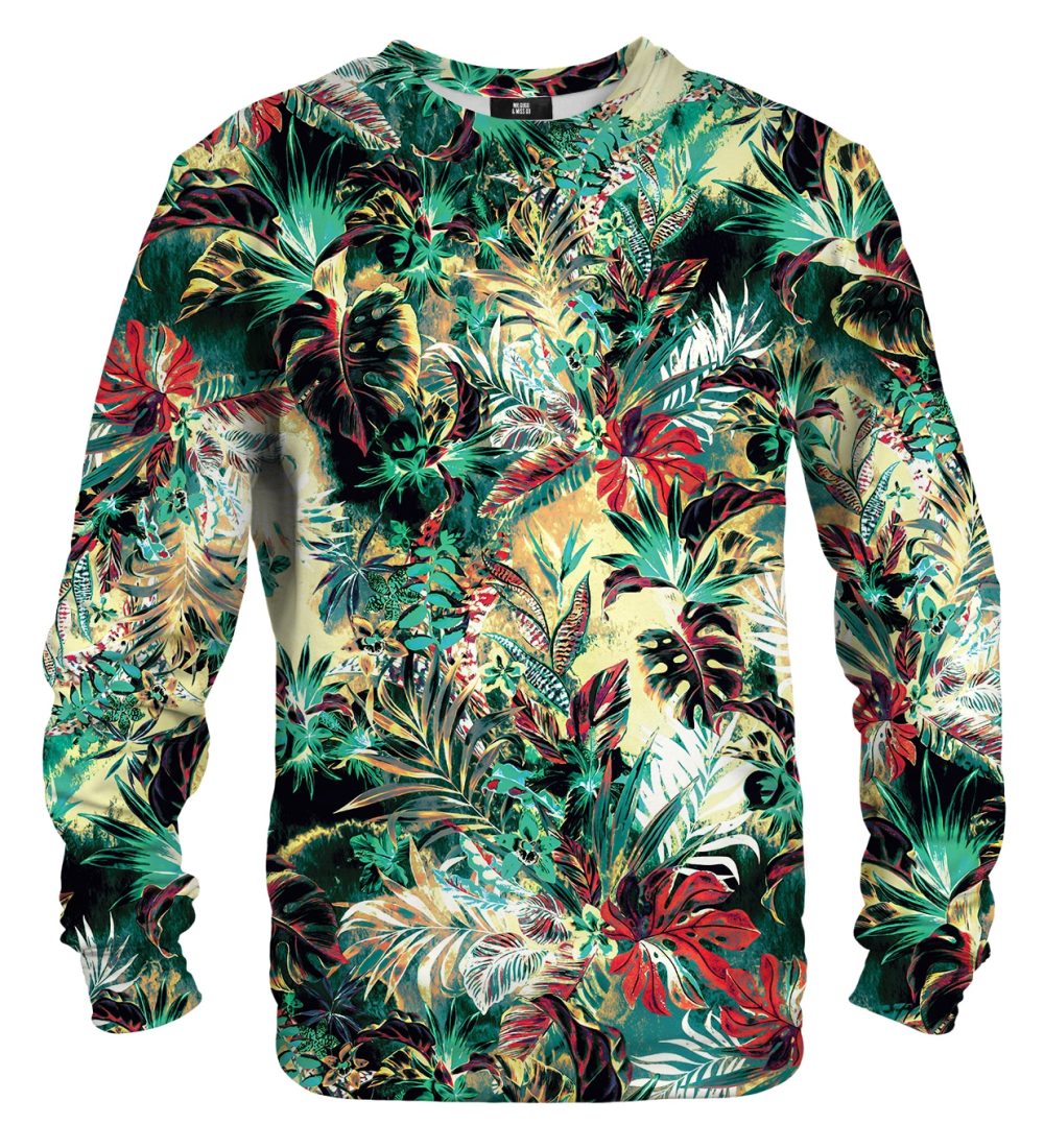 Tropical jungle cotton sweater
