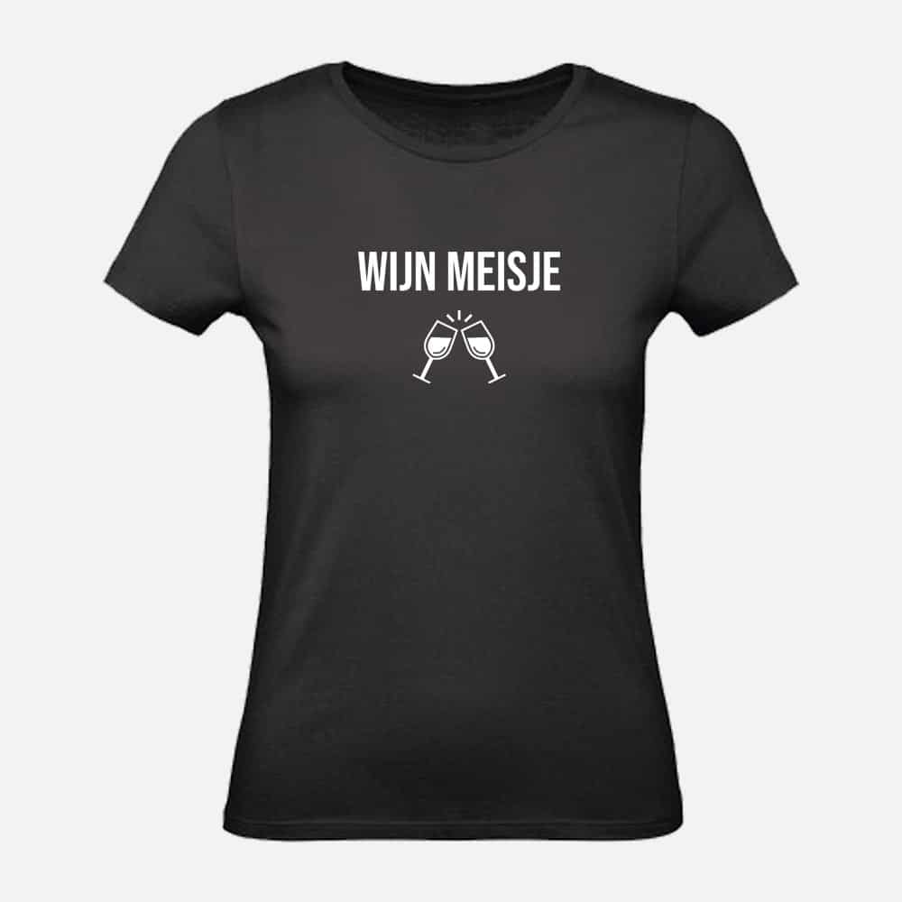 T-shirt-dames-wijn-meisje-zwart