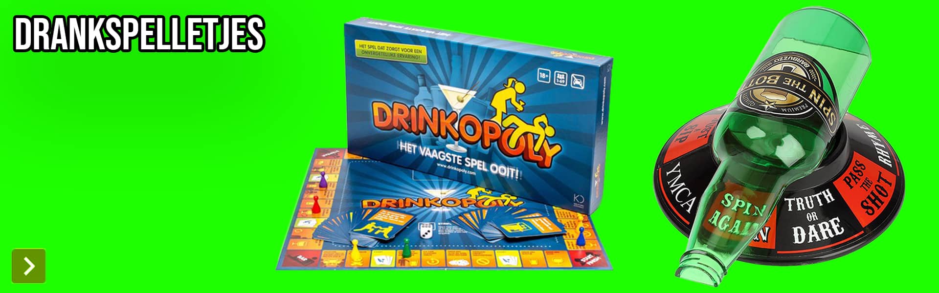 Drankspelletjes aanbod bij festival winkel