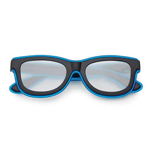 Basic el-wire spacebril zwart | Neon blauw