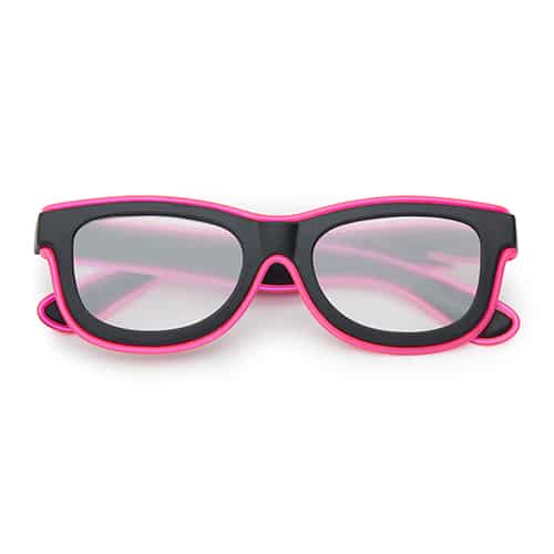 Basic el-wire spacebril zwart | Neon roze