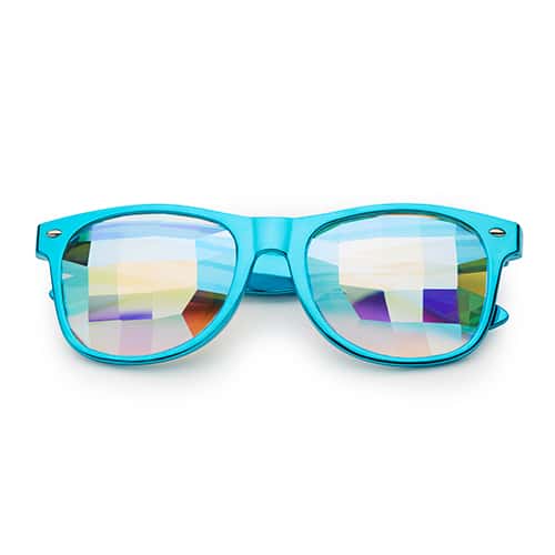 Classic caleidoscoop bril metallic licht blauw | Squares