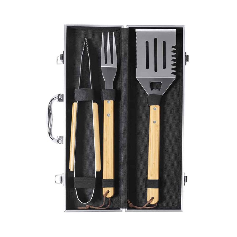 Barbecue set bamboe 3-delig