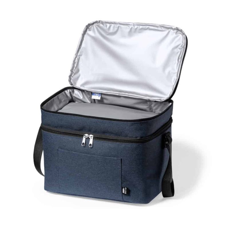 Koeltas met dubbel compartiment RPET marineblauw