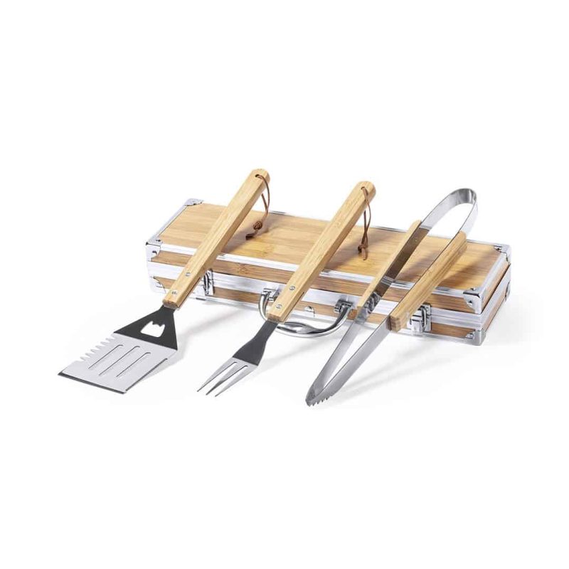 Barbecue set bamboe 3-delig