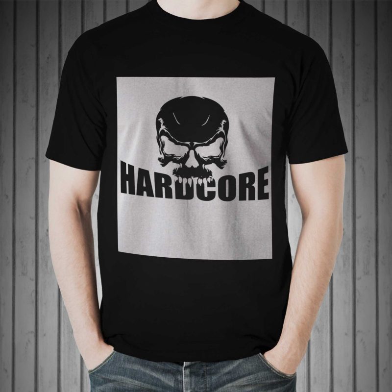 T-shirt Hardcore heren skull