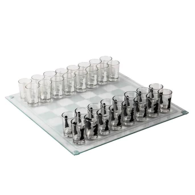 Shotglass Chess Set – Schaak Drankspel – Incl. 32 Shotglaasjes